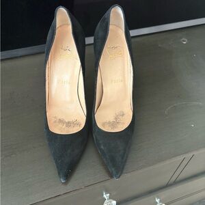 Christian Louboutin Black Suede Pointed Toe Pumps
